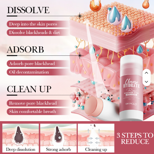 BIOAQUA Rose Mud Mask Stick — Mascarilla de Arcilla en Barra