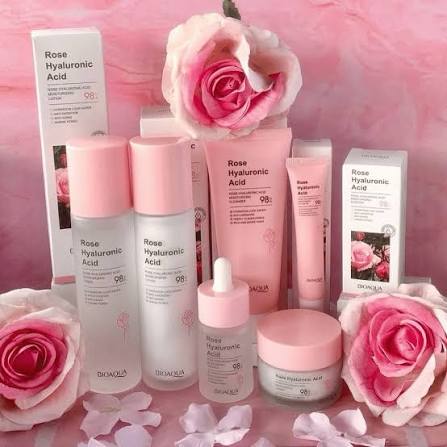 BIOAQUA Rose Hyaluronic Acid Skincare Set — 6 pcs